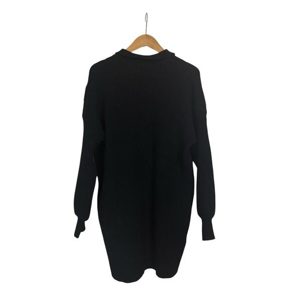 Deepself Women's Soft Lapel Ribbed Knitted Tunic Mini Dress Size XL Black NWT - Picture 6 of 9